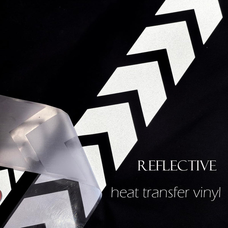 High Visibility Silver Reflective Heat Transfer Vinyl Iron On Stickers Arrow MN-13 (1 inch x 10 Yard) 1 inc x 10 yard