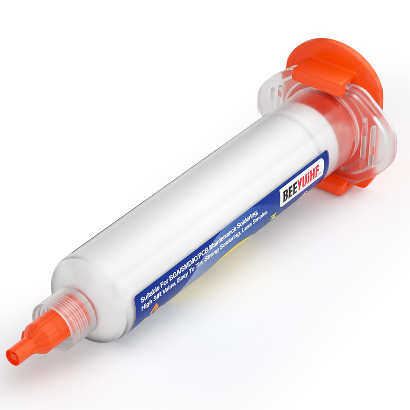 Rosin Soldering Pastes Flux (10 cc Syringe) with Desoldering Wire (3 m / 10 ft 2.5 mm) for Electronics Soldering Repairs Kit