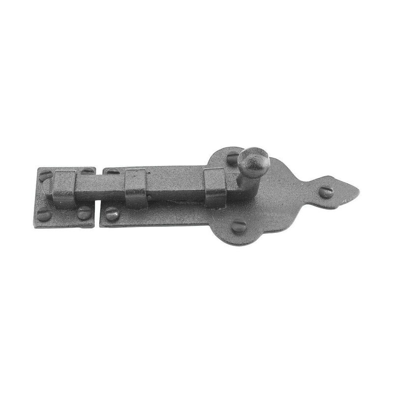 Renovators Supply Manufacturing Slide Bolt Latch 3 3/4 in. Black Wrought Iron Ball Tip Style Slide Bolt with Mounting Hardware Pack of 2 3.75 inch - Ball Tip