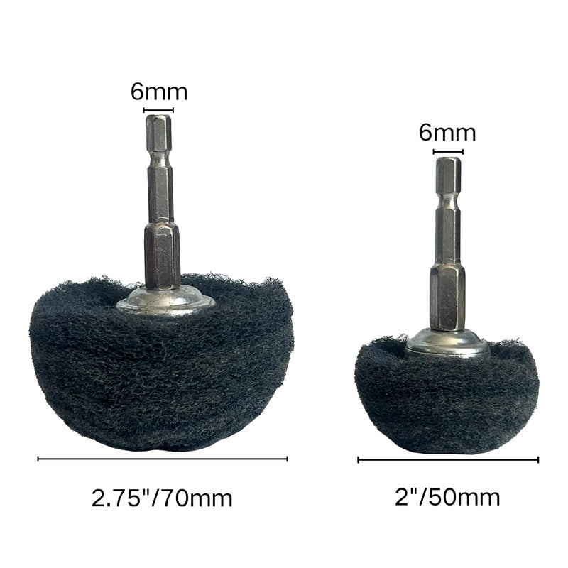 6PCS Non Woven Abrasive Buffing Polishing Wheel Drill Attachment Set,Scouring Pads Power Scrubber Cleaning Kit, Power-Operated Abrasive Wheels Red Green Gray 1/4” Hex Shank 320# 180# 800# 6