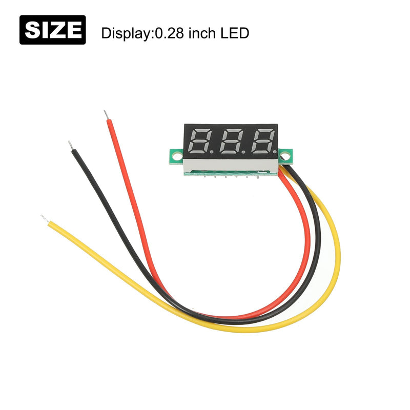 [Australia - AusPower] - MECCANIXITY Digital Voltage Meter 3-Wire DC4V-40V 0.28 Inch Mini Display Panel for Voltage Measurement of Cars/Battery Cars/Motorcycles Pack of 4 