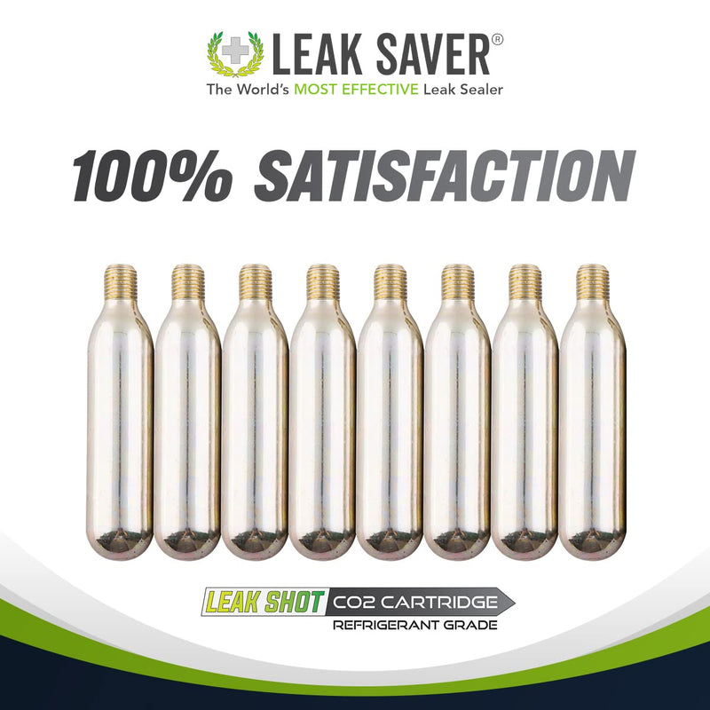 Leak Saver - Leak Shot Refrigerant Grade CO2 Refill Cartridges (8 Pack) - Refill for The Leak Shot HVAC Kit (Sold Separately) - for A/C & Refrigeration Systems - USA Made 8 Pack