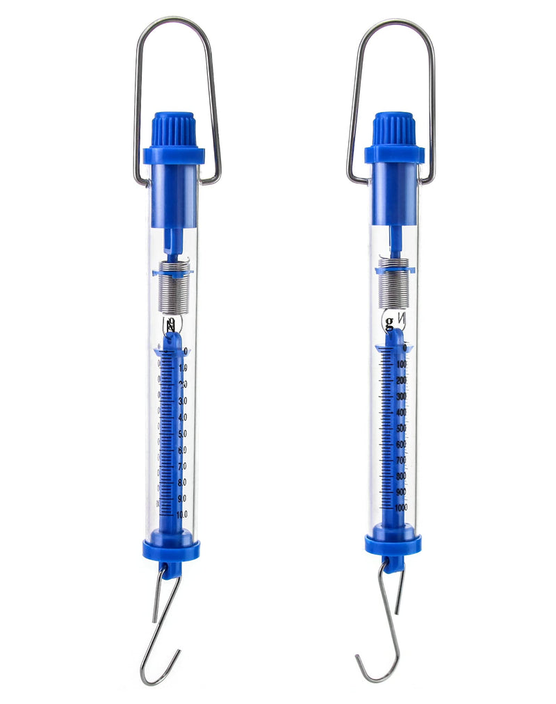 QWORK Spring Scale, 10N/1000g Dynamometer Balance Tubular for Physics Laboratory Experiments, Commercial Single 10N