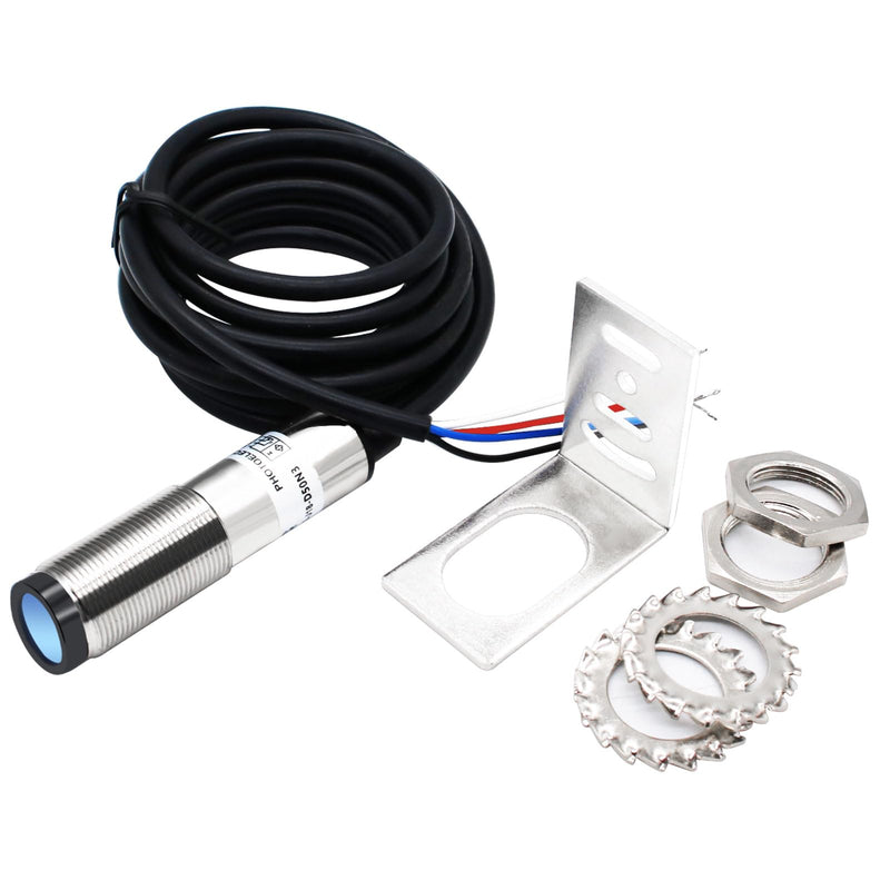 [Australia - AusPower] - Laser photoelectric Switch NPN NO + NC Input(10-30VDC), 4 Wires; Detection Distance 8-50cm; HG18-D50N3, 12V; 24V Normally Open and Normally Closed Photoelectric Beam Sensor (NPN, NO+NC)… 