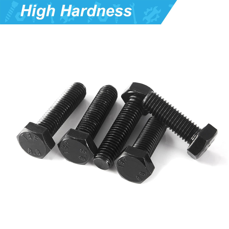 [Australia - AusPower] - M10 x 55mm Hex Head Screw Bolt, Alloy Steel Grade 8.8, Black Oxide Finish, Full Thread, Hexagon Head Bolts, Quantity 10 M10 x 55mm(10PCS) 