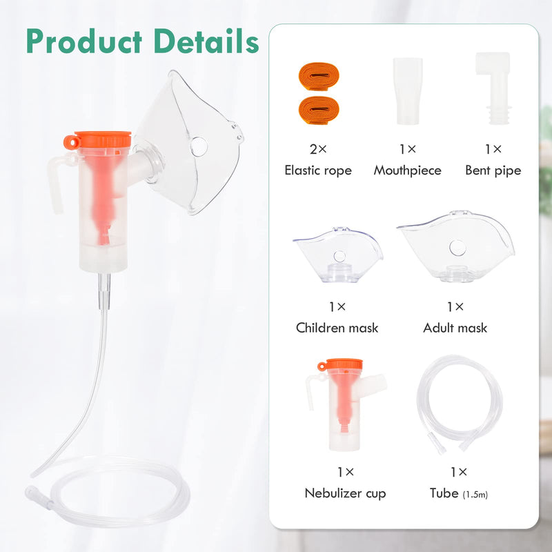 [Australia - AusPower] - CARER SPARK Accessories for Inhaler Tube and Mouthpiece Accessory Sets for Adults and Children Universal Nebuliser Set 