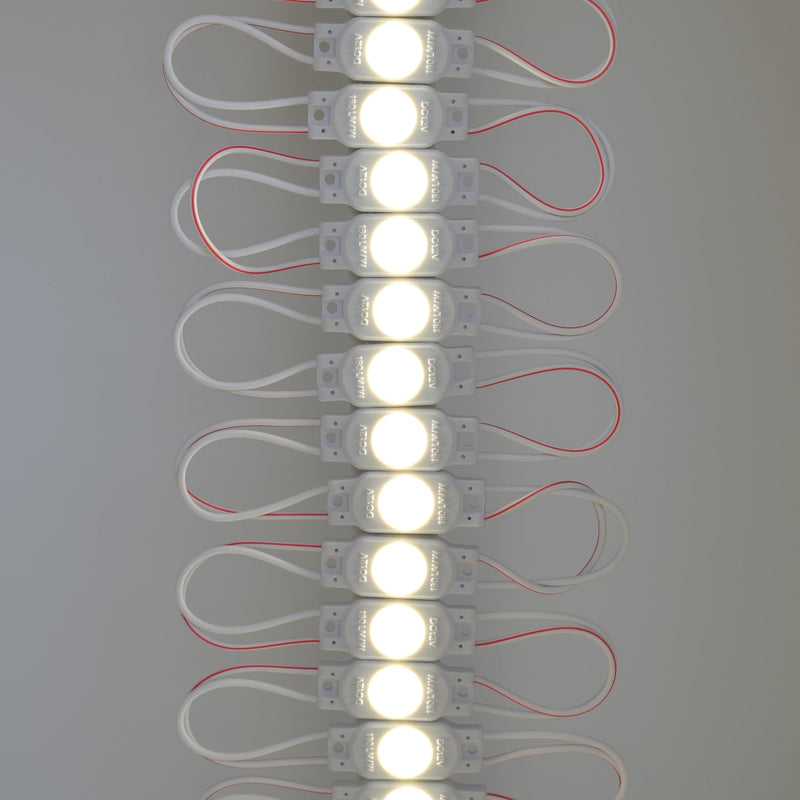 12 V LED Injection Modules - 20 Pieces 0.36 W / 65 lm in Neutral White - IP67 Modules for Light Advertising, Ambience and Work Light