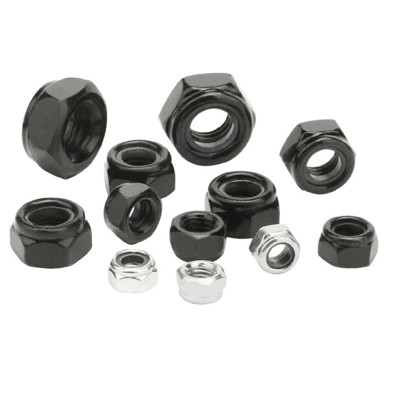 [Australia - AusPower] - 110 Piece Nylon Lock Non-Slip nut M3*0.5mm, Black Anti-loosening self-Locking nut 