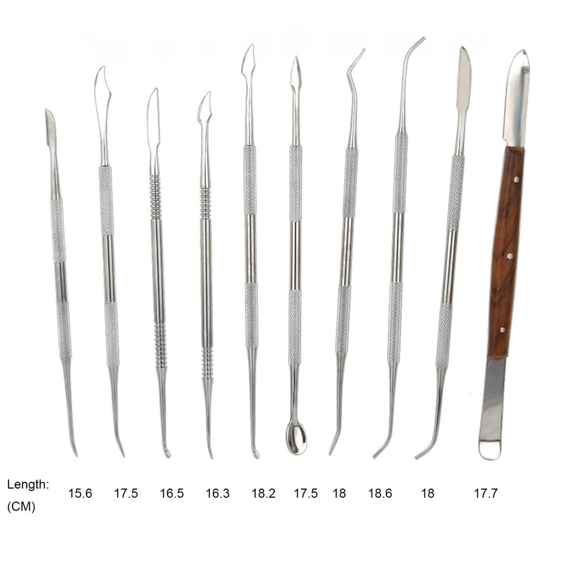 [Australia - AusPower] - Angzhili Stainless Steel Dental Wax Carver Tools,10 Pcs Plaster Carving Knife,Wax Carving Kit for Wax Shaping,Dental Lab Tool,Dentist Sculpture Instruments Kit with Case 
