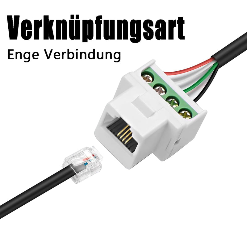 RJ11 CAT3 Keystone Telephone Module RJ11 Female to 4-Pin Screw Term Block Clamp Connector CAT3 Clamp Solderless Adapter Keystone Phone Socket Voice Socket Connector (1) 1