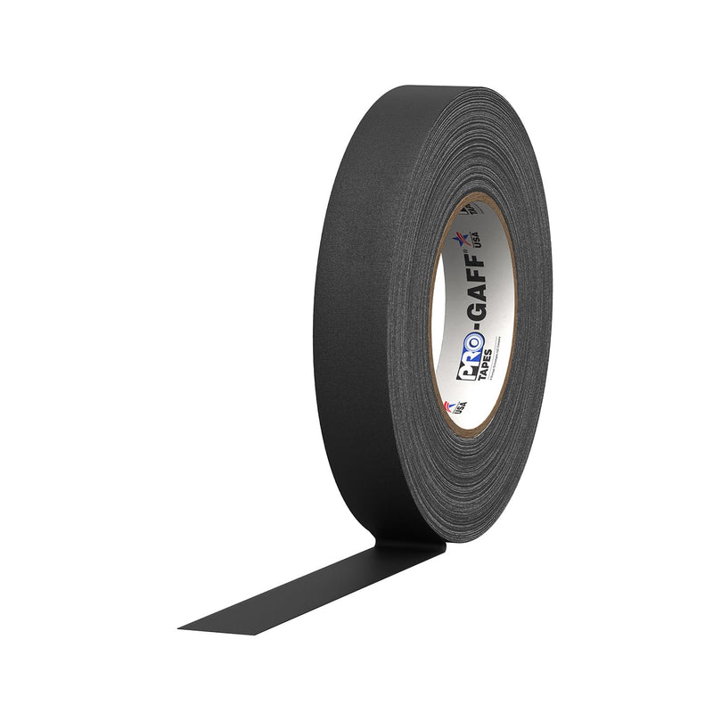 1" Width ProTapes Pro Gaff Premium Matte Cloth Gaffer's Tape With Rubber Adhesive, 11 mils Thick, 55 yds Length, Black (Pack of 1) 1" (Pack of 1)