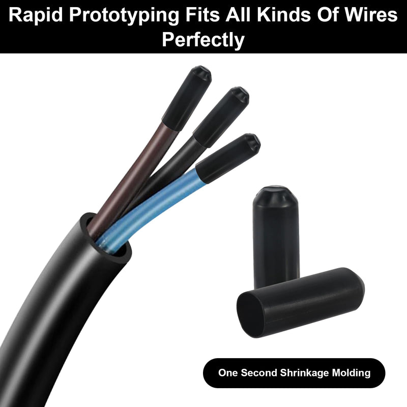[Australia - AusPower] - Pack of 6 Heat Shrink Caps 15 x 45 mm Heat Shrink End Cap Heat Shrink Tube Caps Waterproof Electrical Wire Wrapping Plastic Caps for Pipes Pipe Cap for Insulating Cable Ends 