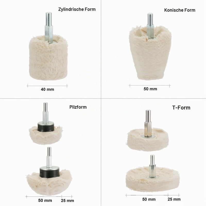 Polishing disc for drill, JTENG polishing attachment 6 part brush set conical cotton velvet polishing wheel polishing buffing pad for Manifold aluminum stainless steel chrome etc. | Conical polishing wheel polishing cone polishing buffing pad for mani...