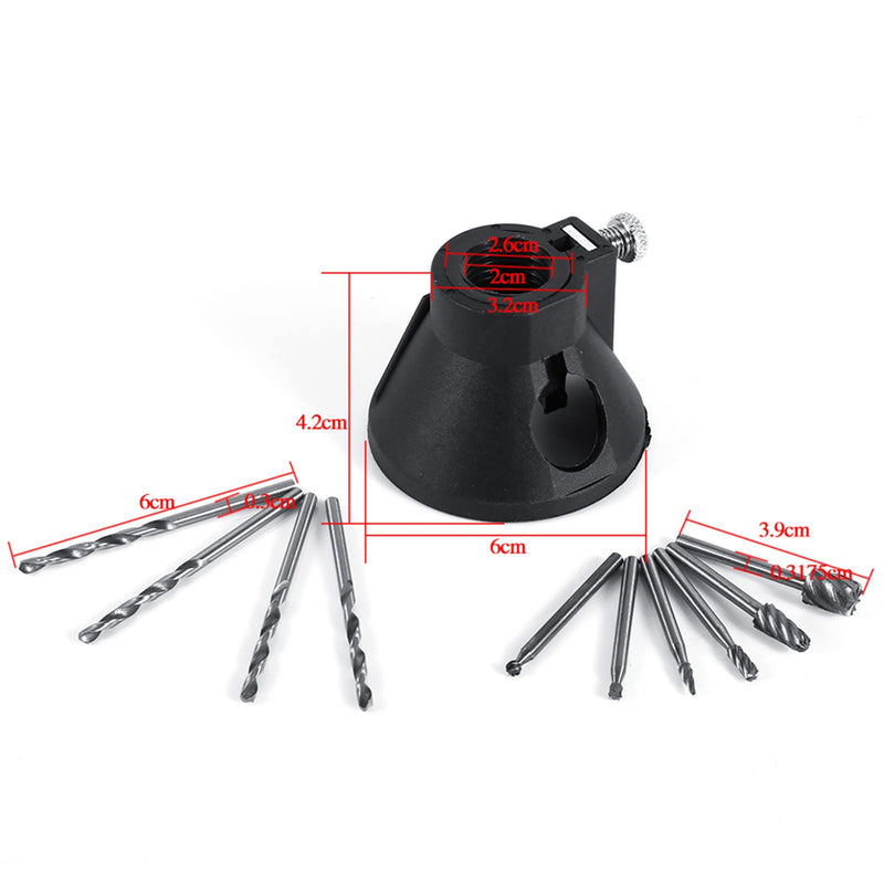 [Australia - AusPower] - Watris Veiyi Set of 4 Drill Routers, 6 Pieces HSS Milling Cutter Wood, Metal Cutter, 1 Piece Rotation Cutter for Carving, Slotting, Reaming 