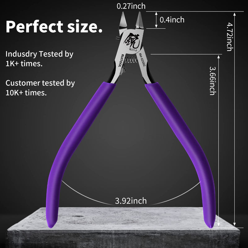 [Australia - AusPower] - RUITOOL Model Nippers,Gundam Model Tools for Beginners to Repair and Fix Plastic Models, Ultra-thin Single-edged Non-slip Grip,4.7 Inch Sharp Cutters for Gunpla Model Building RM 1.0-Purple 