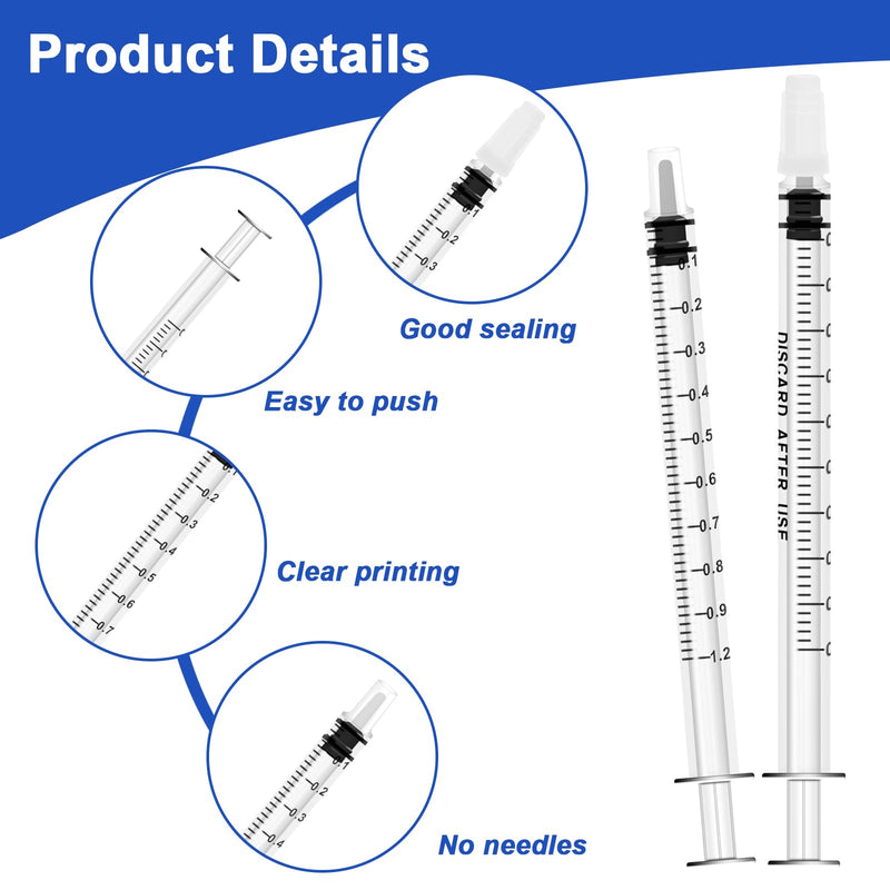 [Australia - AusPower] - Pack of 20 Syringes 1 ml Syringes Colostrum Syringe Colostrum Collector Plastic Syringes with Caps Without Needle for Refilling and Measuring Liquids Scientific Laboratories Animal Feeding White 