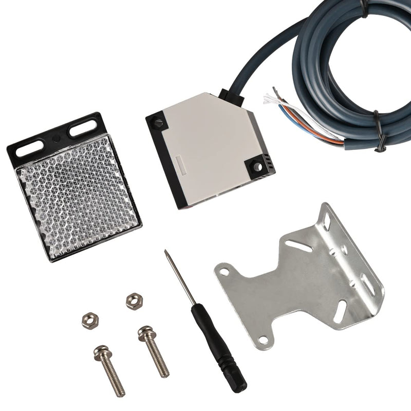 Heschen Photoelectric Switch E3JK-R4M1 DC 12-24V Feedback Reflection Type Detection Distance 4m with Reflector Plate