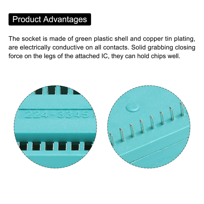 [Australia - AusPower] - PATIKIL Universal IC Test ZIF Socket 24 Pin 2.54mm Pitch for Microcontroller, Chip, Breadboard, Program IC's, 4 Pack 