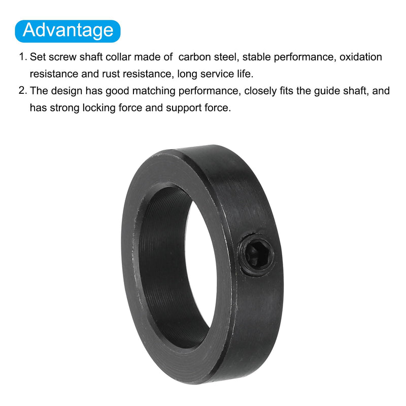 [Australia - AusPower] - MECCANIXITY Shaft Collar 1 Inch Bore Carbon Steel Set Screw Style Clamping Collars Black 2 Pcs 