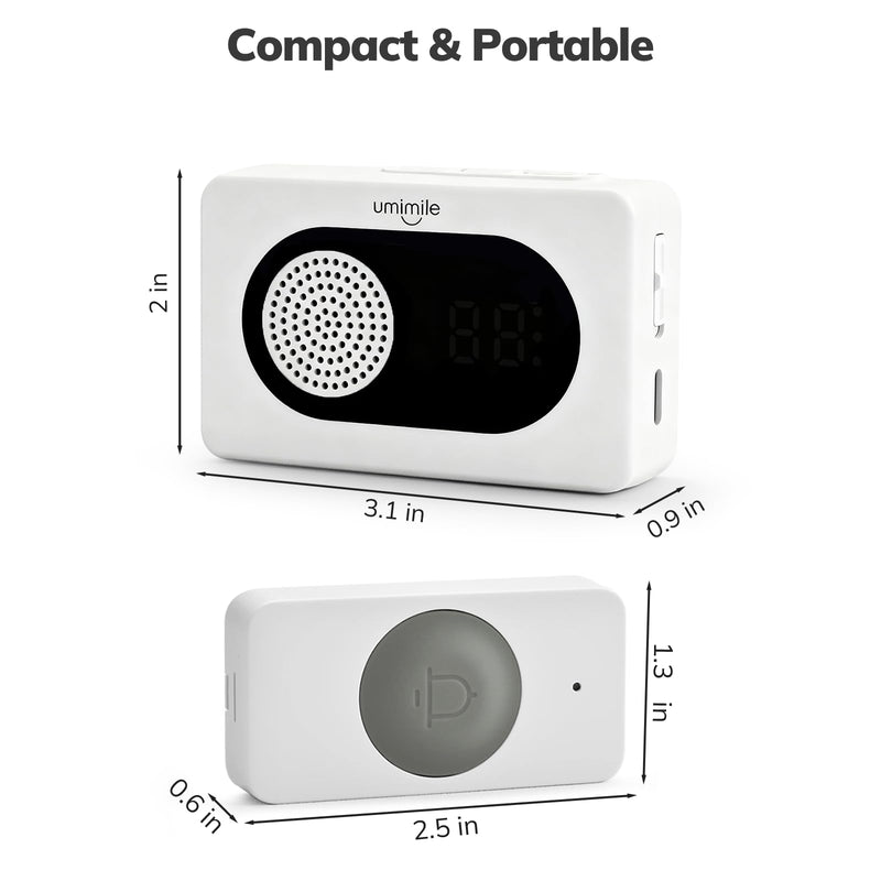 Umimile Caregiver Pager Wireless Call Button for Home, Nurse Alert with LED Display & Voice, 6 Buttons, 150m/500ft Range, 26 Ringtones, for Elderly Patient, Senior Care, Clinic & Nursing Home, White