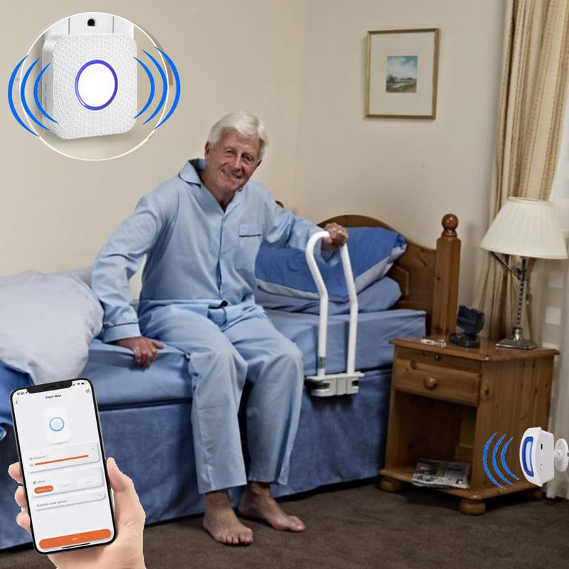 [Australia - AusPower] - WiFi Smart Bed Sensor Alarm and Fall Prevention for Elderly/Adults/Seniors, Dementia,Wireless Caregiver Motion Sensor Alarm with App (only Supports 2.4GHz WiFi) 