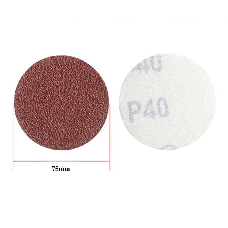 [Australia - AusPower] - HOTCKB 60 x Sandpaper 75 mm Velcro without Hole Sanding Sheet Diameter 75 Velcro Sandpaper Grit 40 P40 