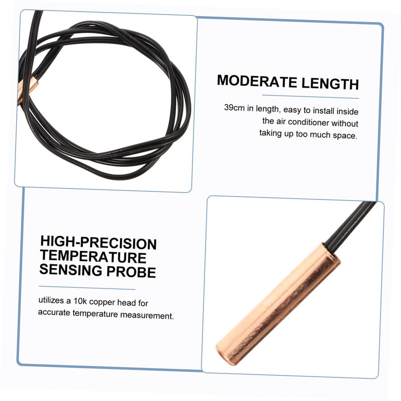 [Australia - AusPower] - 2Pcs Air Conditioner Temperature Sensor Thermistor Probe Copper Head Probe Accessory for Air Conditioner Repairing Supply 40.50X0.50X0.50CM As Shown 