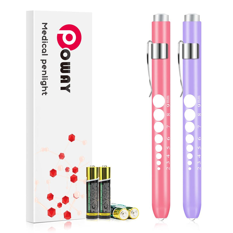 [Australia - AusPower] - 2 Pack Pen Lights and Blue Stethoscope Carrying Case with for Nurses Student Doctors EMT 