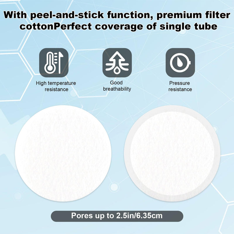 [Australia - AusPower] - 48pcs 2.5" Monotub Adhesive Filter Disks, 0.08in Thick Mushroom Filter Pads Breathable High Temperature Resistant Filtration Patches Replacement Ideal Mushroom Growing Supplies 