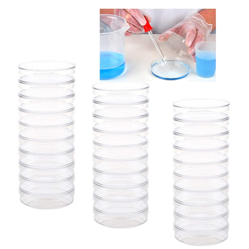 [Australia - AusPower] - 30 Pack Plastic Petri Dishes with Lids,90 x 15mm Bioresearch Sterile Petri Dish,Culture Dishes for School Science Projects,Seeding,Storage,Biological Themed Party 30pcs 90MM 