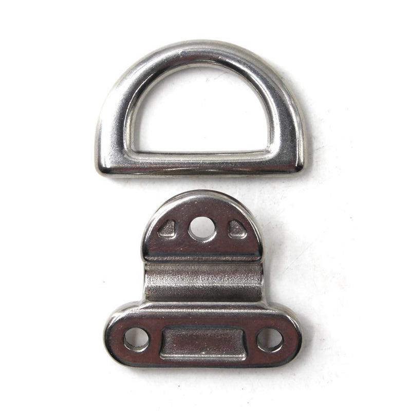 Flomore Folding Pad Eye 316 Stainless Steel Lashing Ring Heavy Duty D Ring Tie Down Anchor 10mm
