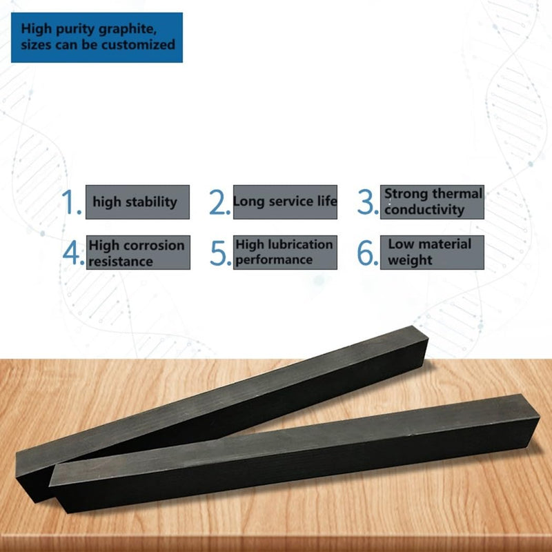 [Australia - AusPower] - Graphite Rods, Graphite Square Strips, Graphite Electrodes, Graphite Stirring Rods, High Purity Graphite, 2pcs Size: 15 * 15 * 200mm Bottom side: 15*15mm Length: 200mm 