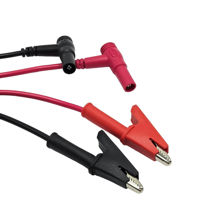 [Australia - AusPower] - 2Pcs 14 Gauge Multimeter Test Leads Right Angle Banana Plug to Alligator Clip, CAT III 1000V 10A Heavy Duty PVC Wire for Electrical Testing 3 Feet Red_Black_Banana_Plugs_Alligator_Clips 