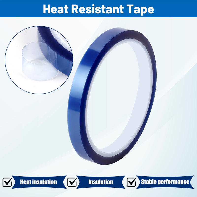 [Australia - AusPower] - 10 Rolls Heat Transfer Tape Blue Sublimation Tape, 10mm × 30m (98ft) High Temperature Resistant Tape, Heat Transfer Tape for Sublimation Press Electronic Soldering Insulation, No Residue 10 