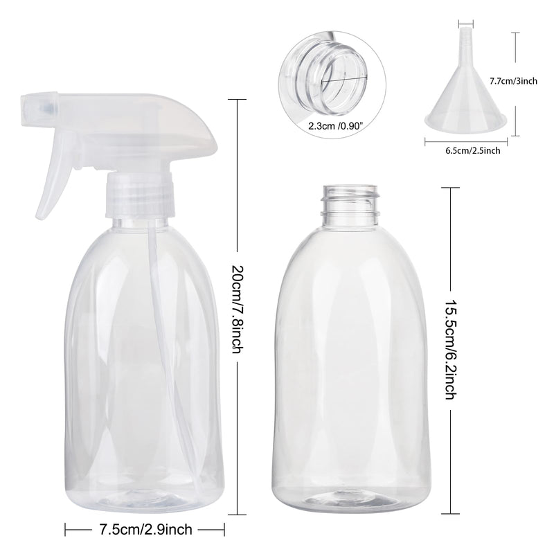 [Australia - AusPower] - Empty Clear Plastic Spray Bottles 13.5oz/400ml Adjustable Nozzle Mist/Stream Water Spray Bottle Heavy Duty Spraying Bottles Plant Mister Spray Bottle for Cleaning Solutions, Plants, Hair Clear*2 