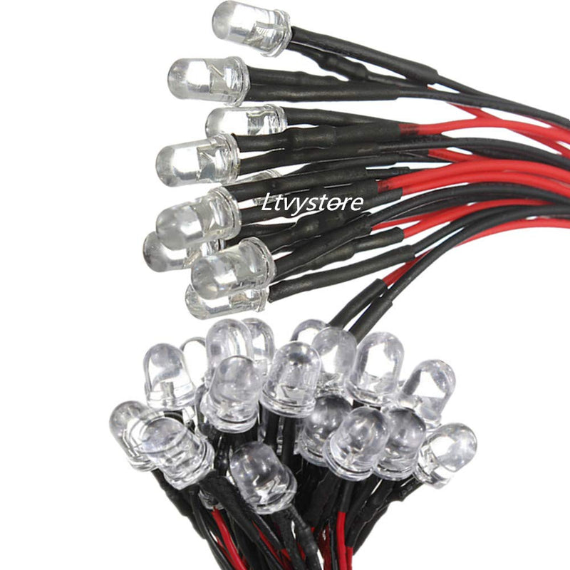 [Australia - AusPower] - 60Pcs 5MM 3Volt Prewired LED Diode 6 Colors LED Lamp Light Bulb Emitting Diodes + 60Pcs 5MM LED Clip Holder Panel Mount Black 5mm-6colors 
