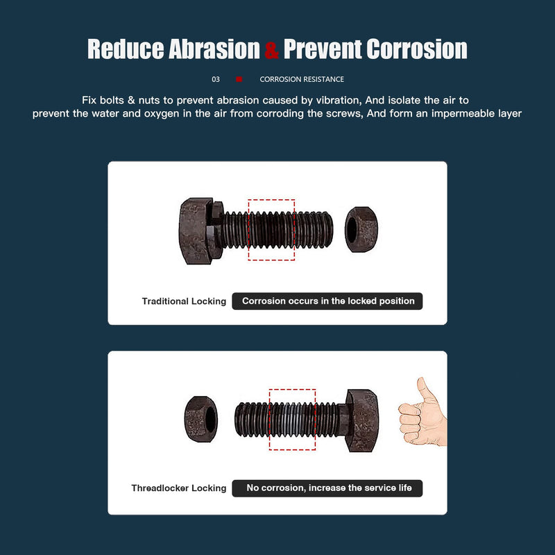 [Australia - AusPower] - 3 Pack Thread Locker Blue 242 243 and Red Threadlocker 271, Nuts & Bolts Locker Lock Tight & Seal Fasteners Thread Locking Compound Anaerobic Curing Metal Glue(242/243/271) 242/243/271 