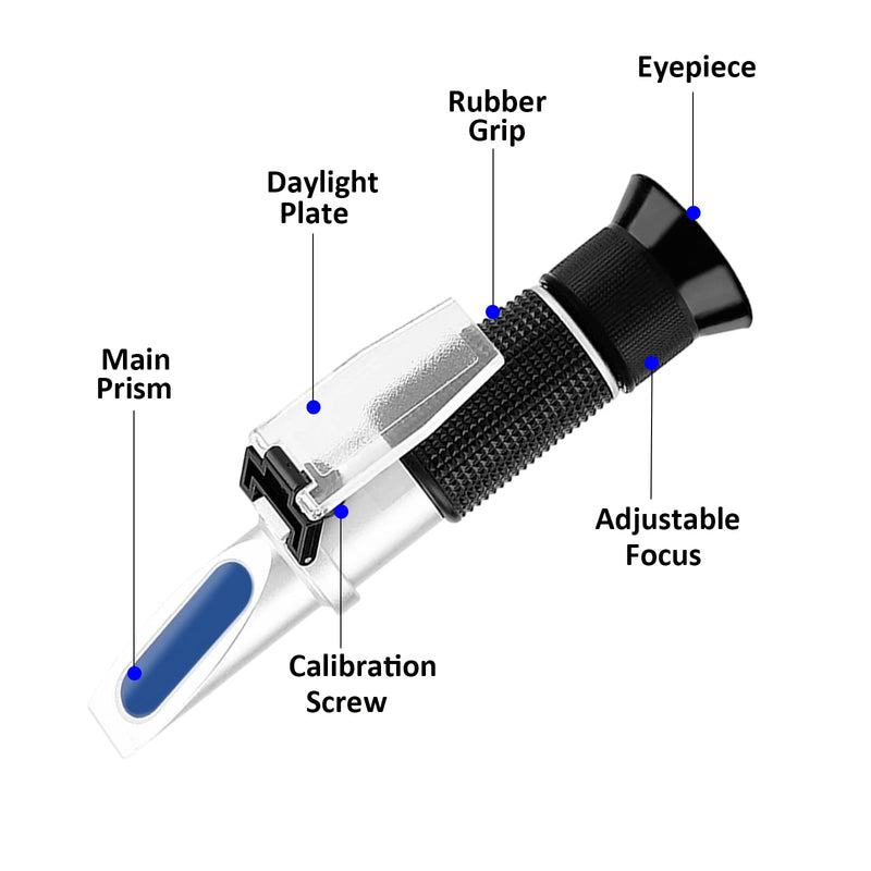 [Australia - AusPower] - Antifreeze Refractometer in Fahrenheit 4 in 1 Antifreeze Tester Coolant Refractometer Ethylene Propylene Glycol Refractometer for Antifreeze System Diesel Exhaust Fluid, Battery Acid 4-in-1 ℉ Antifreeze Refractometer 