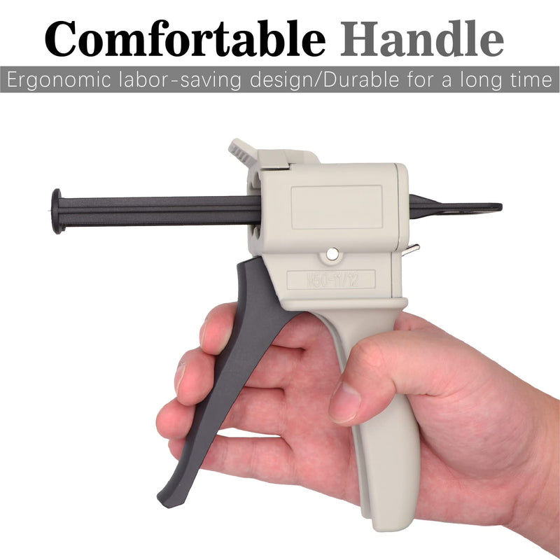 [Australia - AusPower] - 50ml Dispenser Gun Kit, Epoxy Glue Gun, Impression Mixing Dispensing Gun, 1: 1/1: 2 AB Ratio 