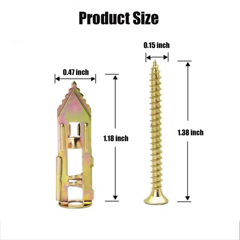 [Australia - AusPower] - 30 PCS Self Drilling Drywall Anchors, Dry Wall Anchors, and Screws for Drywall, Used On Drywall, Plaster Board, Sheetrock, and Hollow Wall (0.47x1.18'' Self Drilling Anchors and 0.15 x1.38'' Screws) 0.47*1.18'' Anchors + 0.15 x1.38'' Screws 30 
