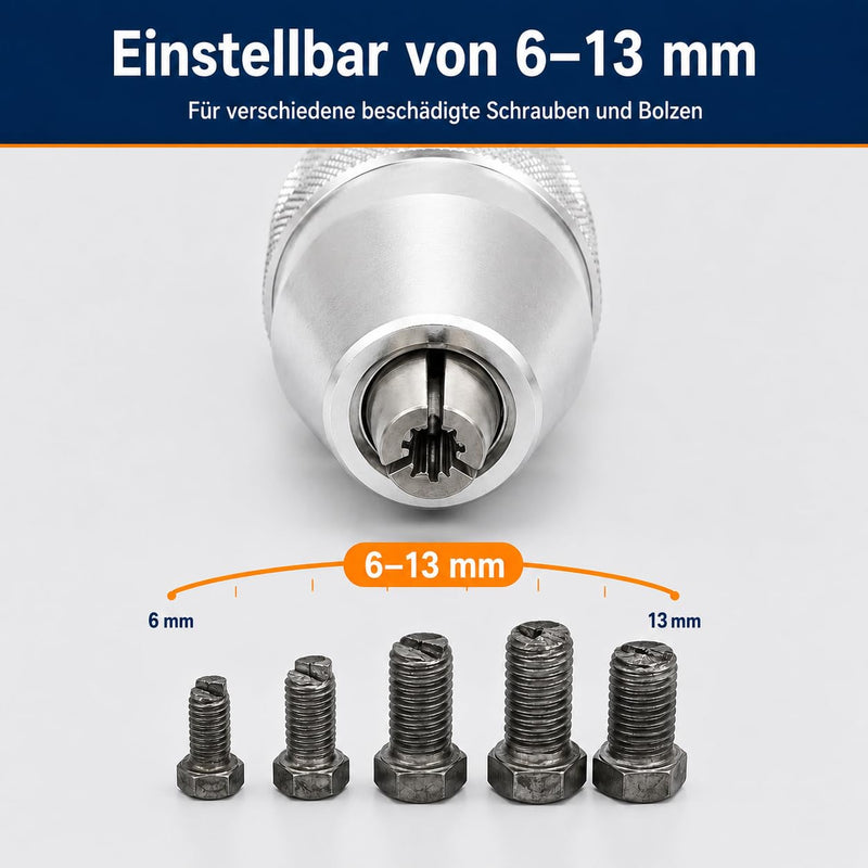 Stud Bolt Extractor Set 3/8 Inch with Ratchet | Bolt extractor, damaged and broken bolts without drilling, for 1/4 to 1/2 inch screws and bolts