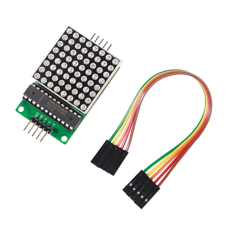 [Australia - AusPower] - MAX7219 Dot Matrix Module 8x8 LED Display Modules for Arduino Raspberry Pi Microcontroller with 5Pin Wires Red (Pack of 4) 