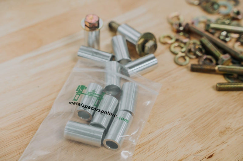 [Australia - AusPower] - Aluminum Spacer 3/4" OD x 3/8" ID x Choose Your Length, Round Spacer Unthreaded Standoff Bushing Plain Finish, Fits Screws Bolts 3/8" or M10 by Metal Spacers Online (2" Length, 5 Pack) 2" Length 