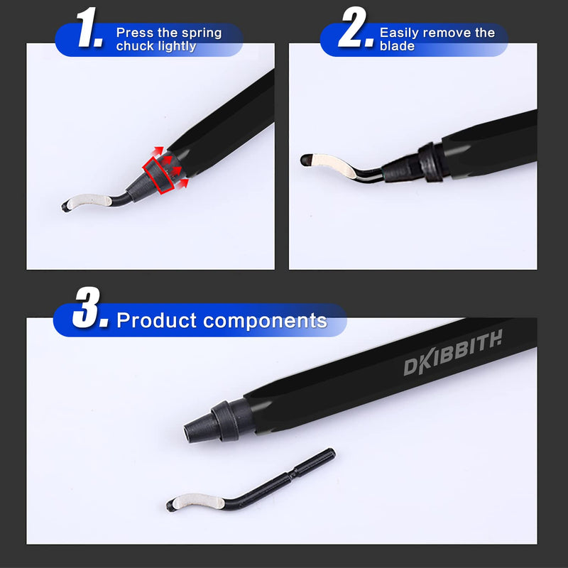 [Australia - AusPower] - Deburring Tool Set 11 Pieces of High Speed Steel Rotary Burr Removal Blades, Ideal for Deburring Tool,1 Black Handle 