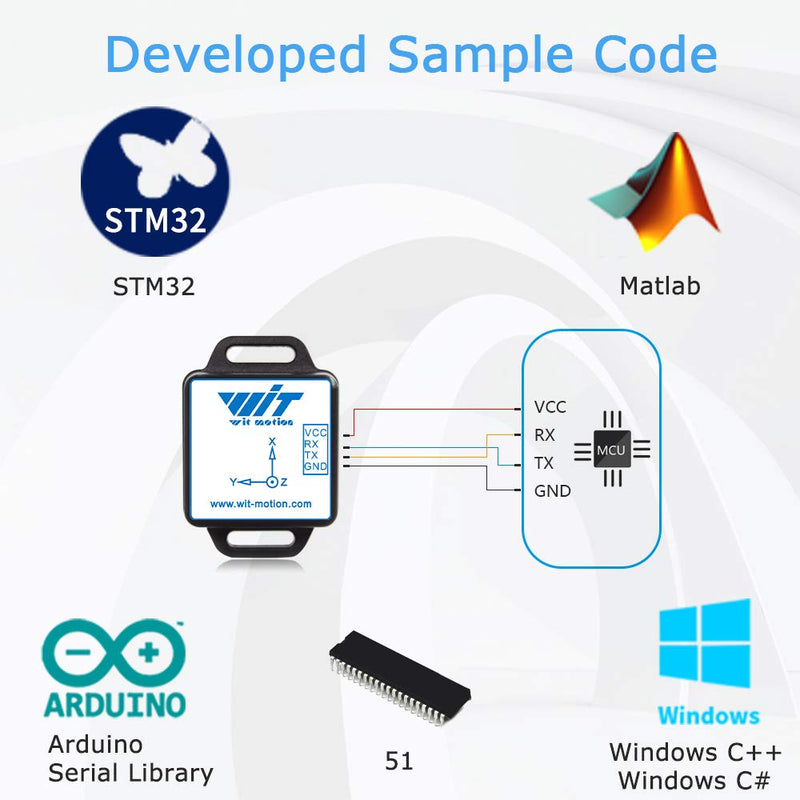 [Australia - AusPower] - WitMotion WT61C-232 High-Accuracy Accelerometer Sensor, 6-Axis Acceleration(+-16g)+Gyro+Angle (XY 0.05° Accuracy) with Kalman Filtering, MPU6050 AHRS IMU (Unaffected by Magnetic Field), for Arduino 