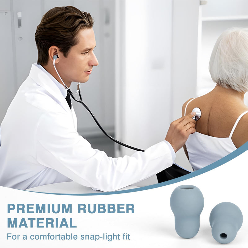 [Australia - AusPower] - Silicone Stethoscope Ear Tips, Gray, 10 Pcs, Universal Replacement Earpieces, 0.79×0.51 Inch 
