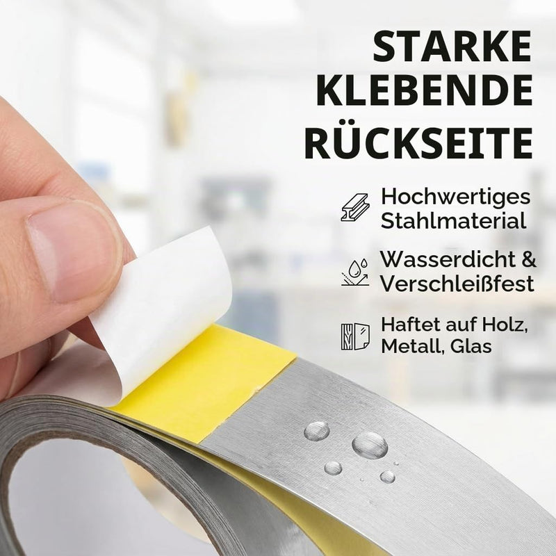 2 Tape Measure Self-Adhesive 3 m 12.5 mm Metric Carbon Steel Workbench | Steel ruler stick, T-rail precision, white scale, measuring tape, craft workshop ruler, measuring accurate
