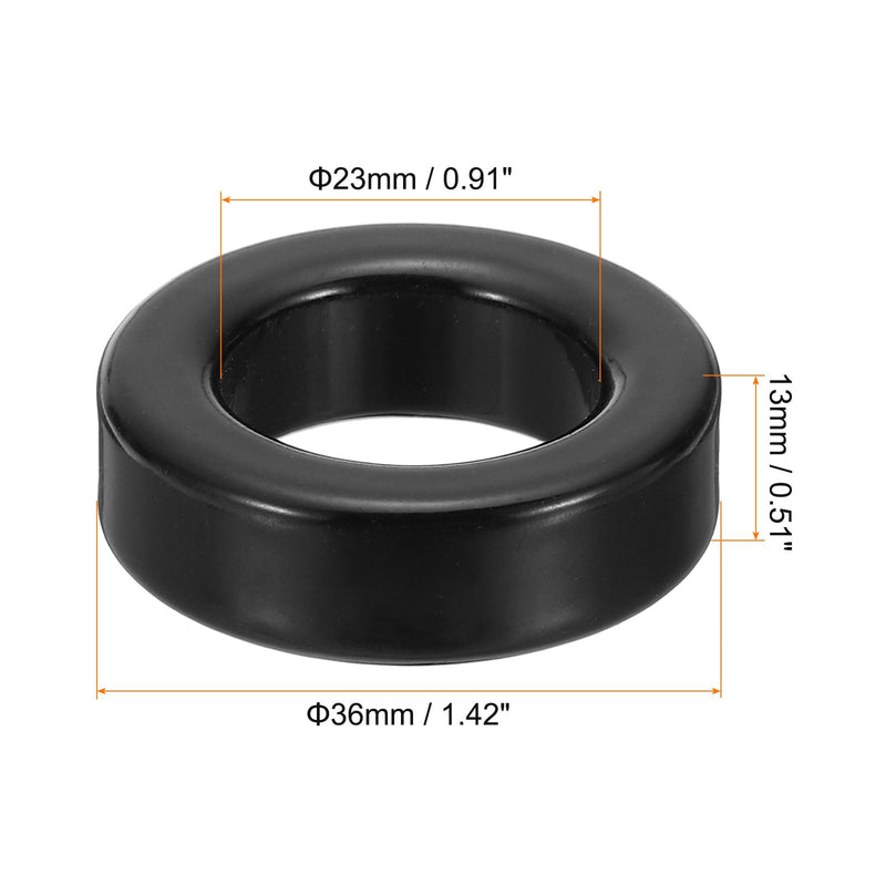 [Australia - AusPower] - uxcell 2Pcs Toroid Core, 23x36x13mm Iron Ferrite Chokes Ring Power Toroidal Transformer to Stabilize Signal Transmission Resist Electromagnetic Interference, Black 