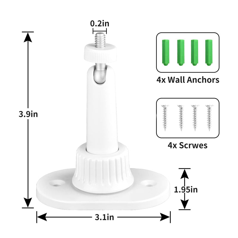 [Australia - AusPower] - 2Pack Strong Adhesive Wall Mount Compatible with Ring Stick Up Cam Wired/Battery and Ring Indoor Cam HD Security Camera,360 Degree Adjustable Mounting Bracket for Camera with 1/4 Screw Head 