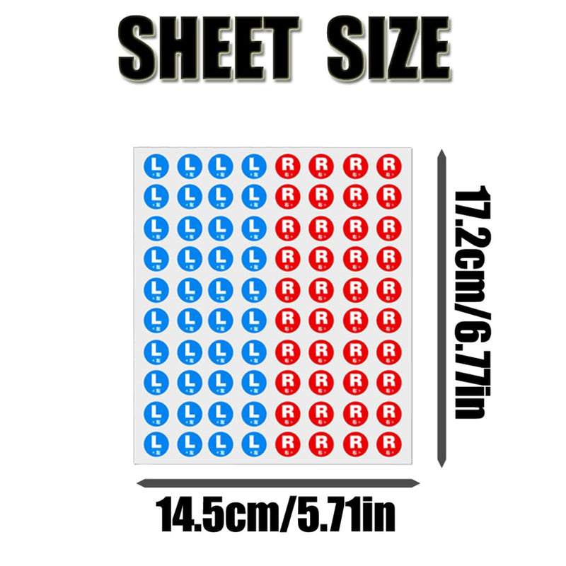 3 Sheets(240PCS) 15MM L & RStickers for Marking Left and Right Direction Indicator Sticker Waterproof Self Adhesive L R Label Stickers Round Stickers